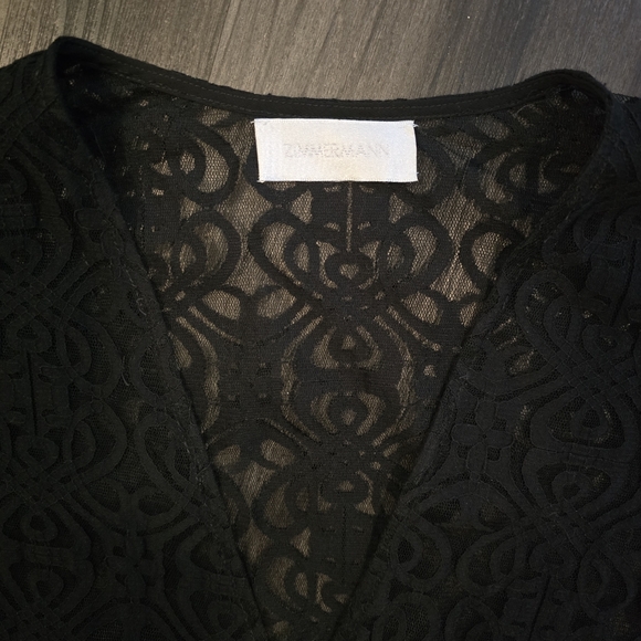 ZIMMERMANN Lace/Embroidered Romper, Black, Size 3/L (US Size 10) - Picture 2 of 8